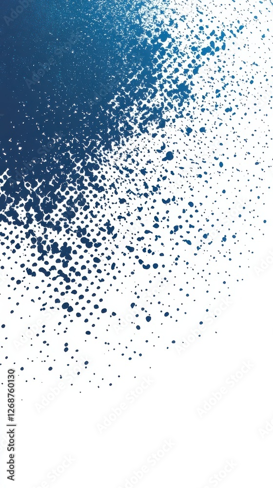 Poster halftone design featuring ocean blue fading into white background with a modern aesthetic suitable f