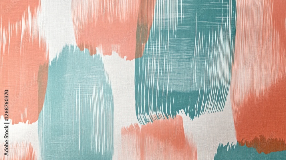Fototapete colorful abstract design featuring muted strokes and dashed lines in soft pastel hues on a textured 