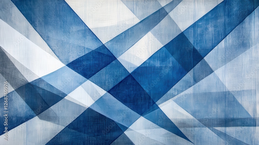 Aufkleber Elegant blue abstract composition using pencil strokes with dynamic intersecting lines and shapes