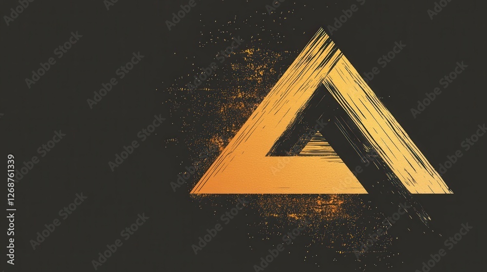 Poster Elegant design showcasing negative space with a bold triangular shape set against a textured black background