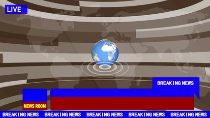 Broadcast news earth globe opening Intro title animation