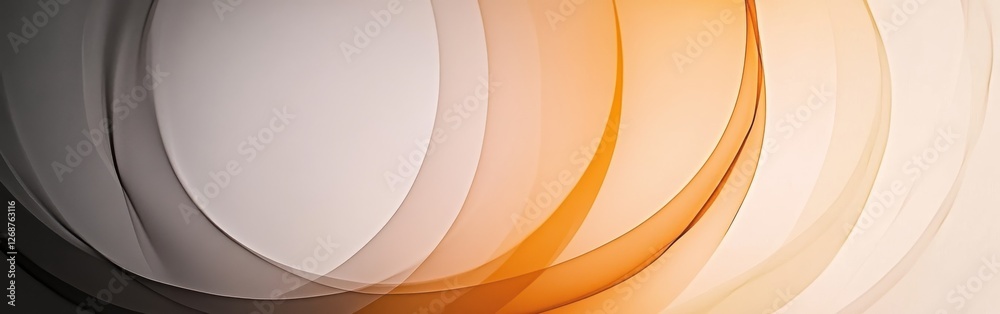 Poster Circular gradient design featuring soft hues of gray and orange creating an abstract visual experience