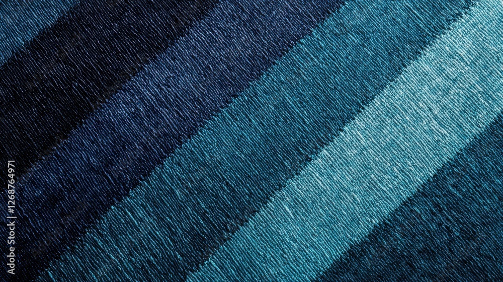 Aufkleber textured diagonal stripe pattern showcasing various shades of blue and teal fabric perfect for moder