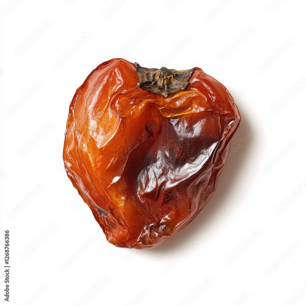 Poster roasted red pepper on a white background showcasing its rich color and texture