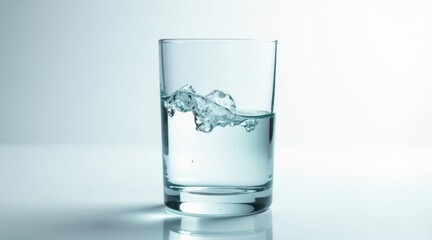 A Glass of Water with a Small Wave Showing the Purity and Refreshment