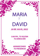 Beautiful wedding invitation card