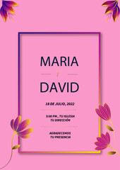 Beautiful wedding invitation card