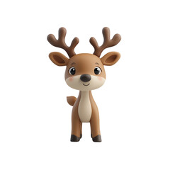 Cute cartoon reindeer character with big eyes and antlers