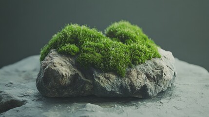 Fototapeta premium A cluster of moss growing on a rock, showcasing biological life in an ecosystem.