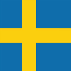Flag of Sweden. Sweden square flag icon digital vector illustration