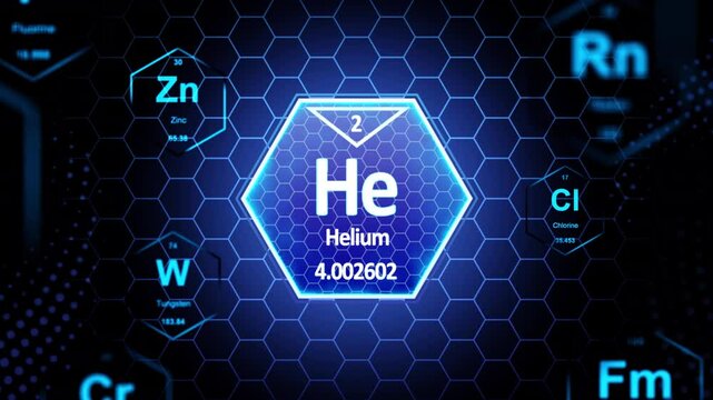Helium(He) Periodic Element ,Animation.Full HD 1920&times;1080. 13 Second Long,