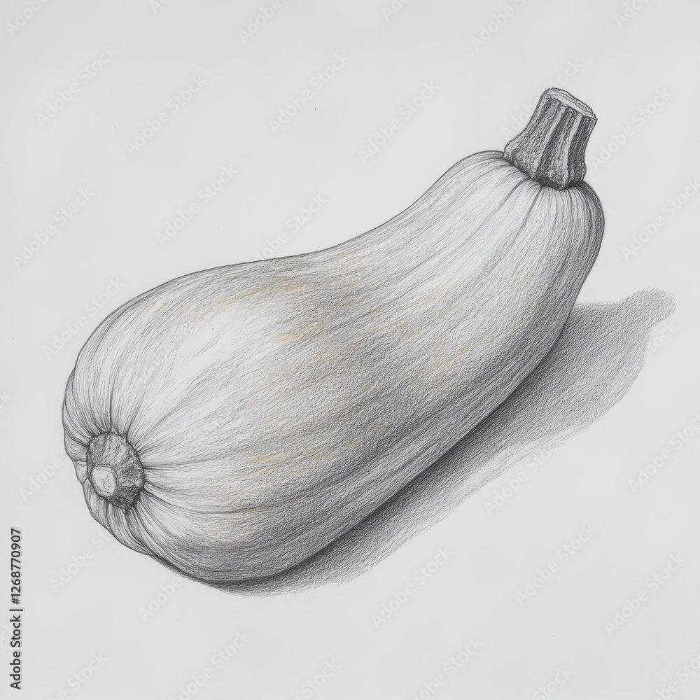 Aufkleber butternut squash captured with smooth texture and elongated shape on a soft background showcasing it