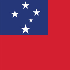 Flag of Samoa. Samoa square flag icon digital vector illustration
