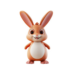 Obraz premium Cute cartoon rabbit character with big ears and friendly smile