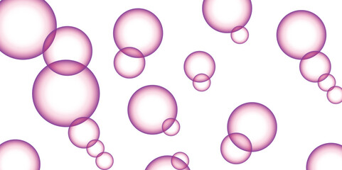  colorfull bubbles. Abstract, white transparent and soap bubbles floating in the air. Design soap bubbles on a white background. with circles. Banner pattern with copy space illustration.