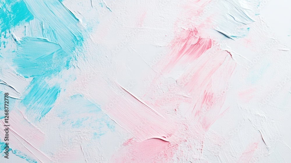 Poster white minimalist canvas featuring soft pastel pencil strokes in blue and pink hues during an art cre