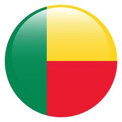Benin flag. Benin circle flag logo icon computer vector illustration design