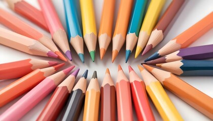 Color pencils isolated on white background