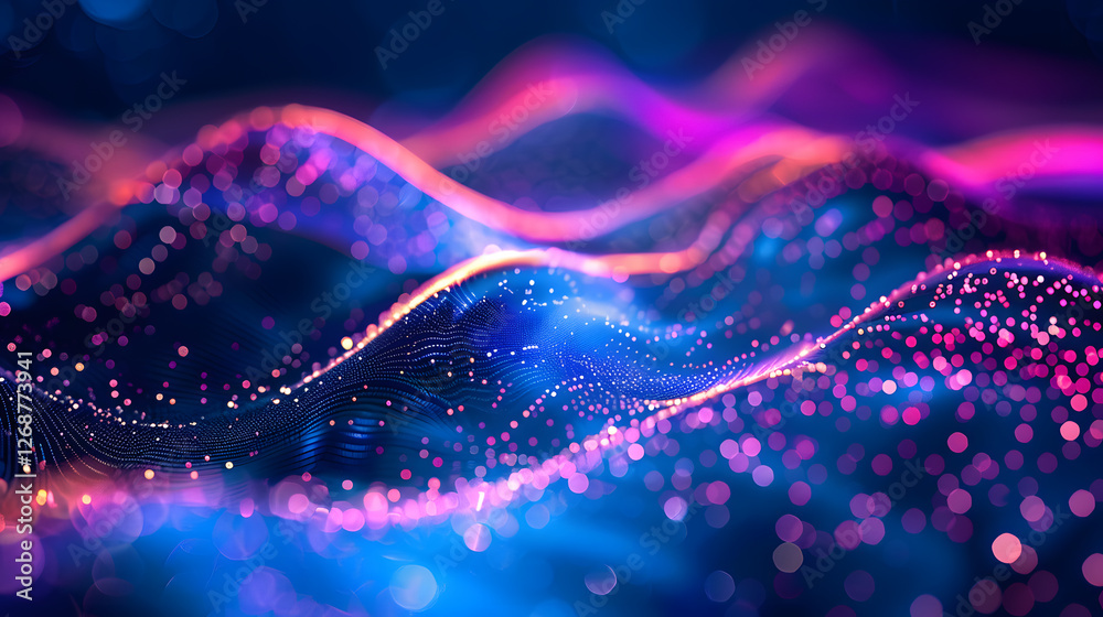 Poster abstract digital light wave background