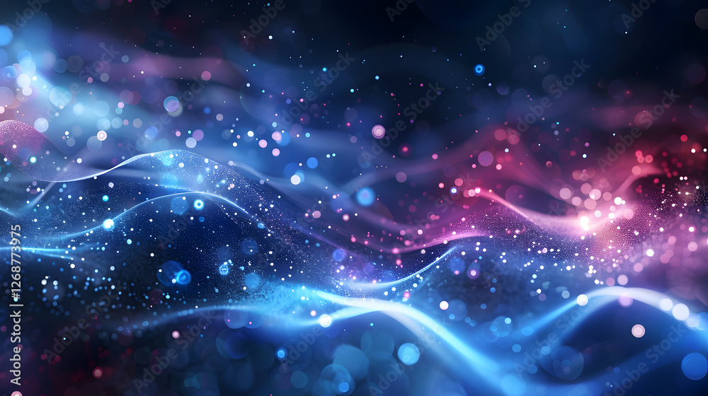 Poster Abstract cosmic energy background with particle waves