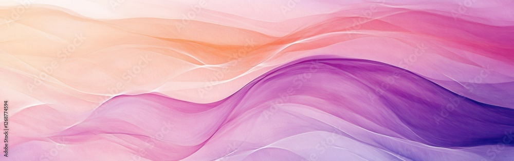 Poster soft pencil strokes create flowing waves in muted lavender hues, evoking a calm and serene atmospher