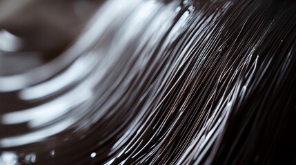 Fototapeta premium Abstract dark flowing lines with highlights and deep shadows