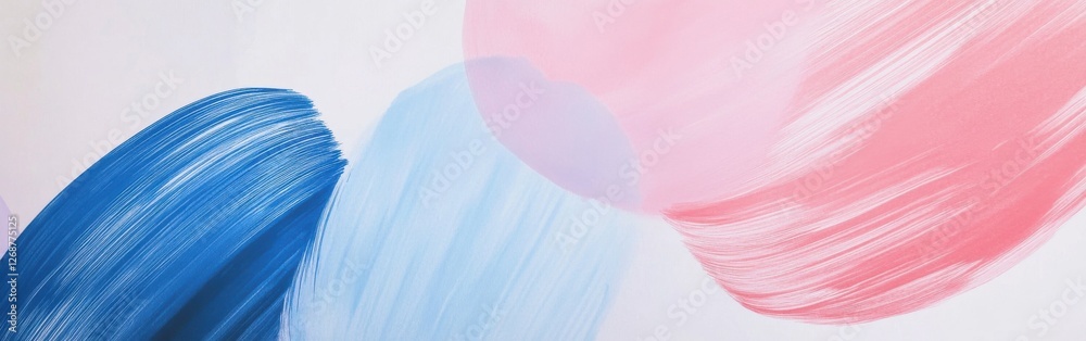 Poster soft blue and pink pencil strokes create an engaging abstract art piece in a minimalist setting