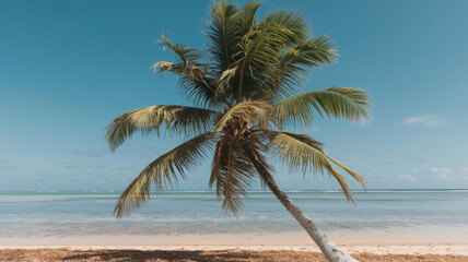Fototapeta premium palm tree on a tropical beach