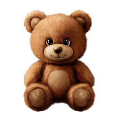 Obraz premium Cute teddy bear plush toy isolated on transparent background.