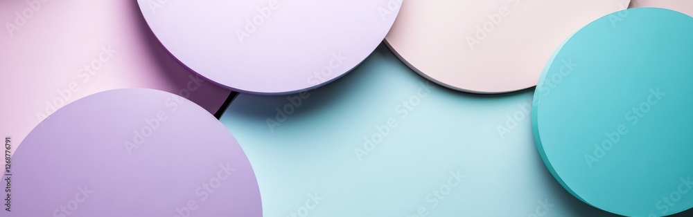 Aufkleber lavender and teal shapes arranged in a harmonious composition, providing a soft visual experience