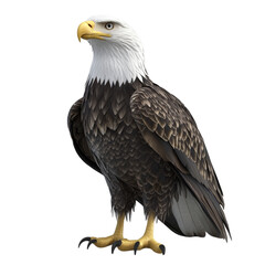 Fototapeta premium Majestic bald eagle with sharp beak and intense gaze