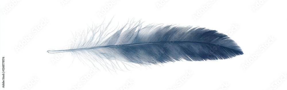 Poster minimalist silhouette of a delicate feather showcasing simplicity and elegance against a clean backg