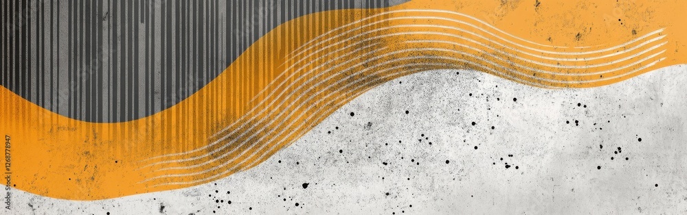 Poster elegant minimalist design featuring dashed amber and gray patterns with subtle textures and contrast