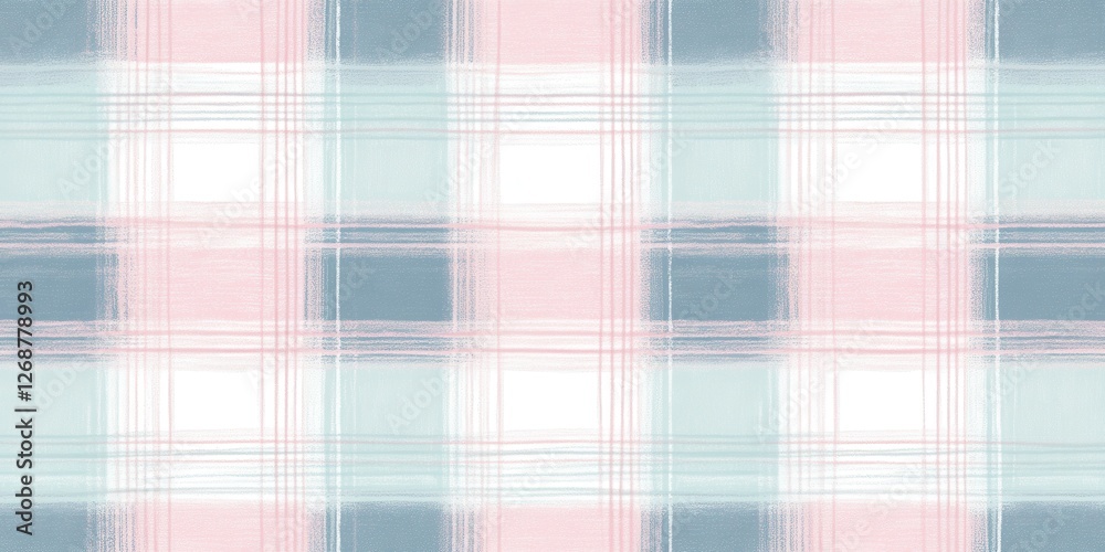 Aufkleber hand-drawn plaid texture in soft pastel colors with a cozy, inviting feel suitable for various desig