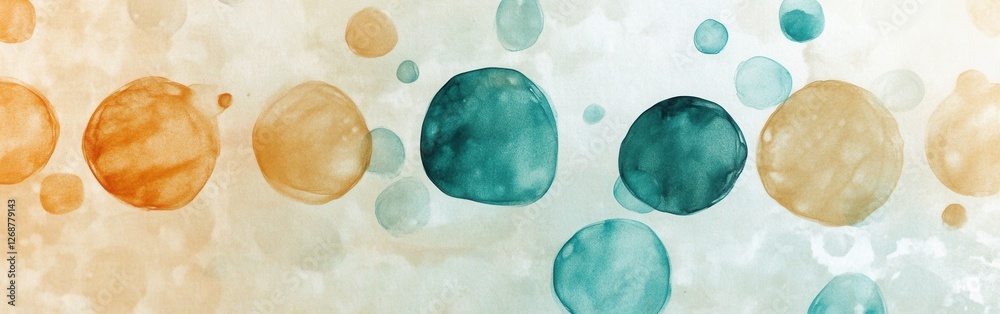 Aufkleber Elegant gradient teal and orange spots created with pencil strokes feature soothing patterns and blended colors