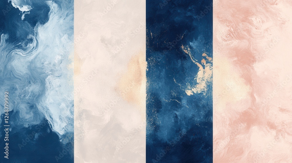 Aufkleber Elegant abstract gradients in navy hues with subtle variations and soft textures create a visually soothing atmosphere for modern decor