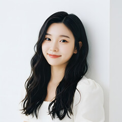Fototapeta premium A beautiful Korean female print ad model