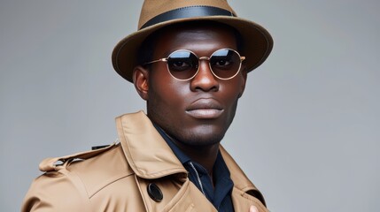 Illustration of an invisible man in hat, glasses, and trench coat  a unique ai creation