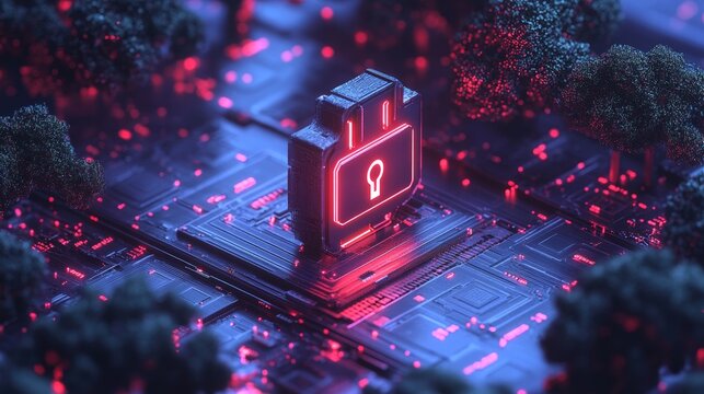 3D Model of Data Server Protection with Futuristic Elements