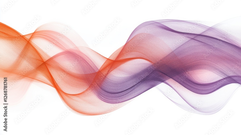 Aufkleber Soft undulating waves of coral and lavender create an abstract composition with flowing movements and gentle transitions