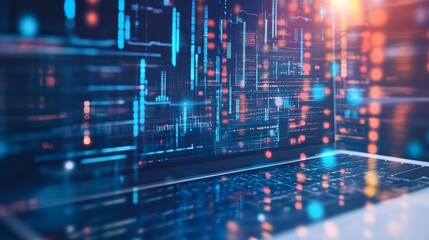 Close Up of Laptop Displaying Real Time Data Analysis Visualizations