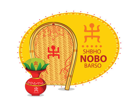 Illustration of bengali new year pohela boishakh greeting card, banner, poster, background