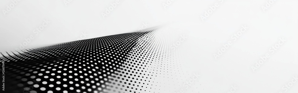 Fototapete Sleek charcoal gray halftone design creating a sense of depth and movement in modern digital art composition