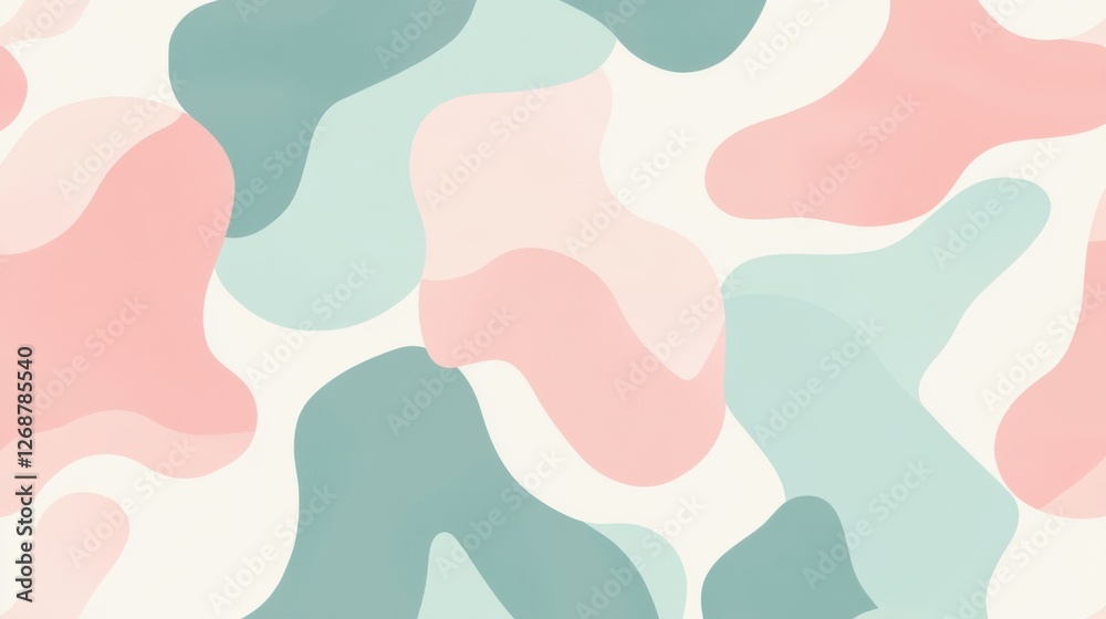 Leinwandbilder pastel-themed abstract pattern with soft shapes blending harmoniously in serene color palette