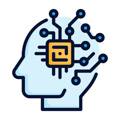 Fototapeta premium Ai brain hub illustration design