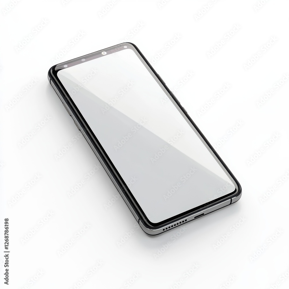 Aufkleber Modern smartphone with large screen resting on a smooth surface in contemporary styling ambient light setting