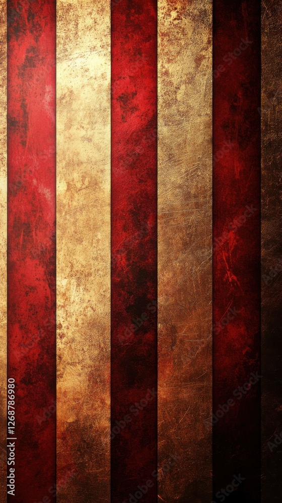 Poster luxurious striped background with bronze and red hues creating a rich texture for interior design or