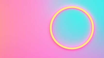 Obraz premium Elegant Hazy Digital Texture with Soft Glow Gradient Background. Vibrant gradient background with neon circular frame.