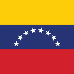 Flag of Venezuela. Venezuela square flag icon digital vector illustration
