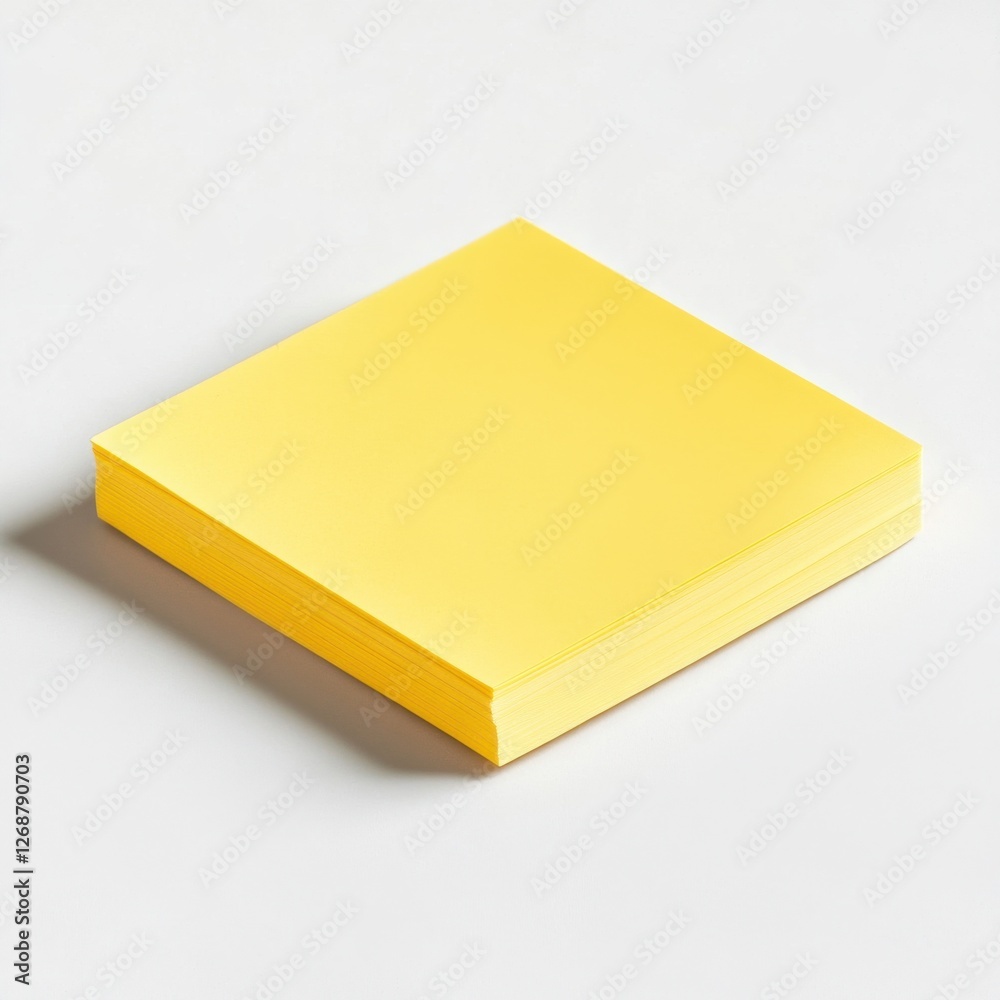 Aufkleber bright yellow sticky note pad placed on a clean surface for organizing tasks and reminders in an off
